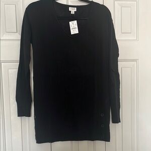 NWT J Crew Linen-blend button tunic sweater